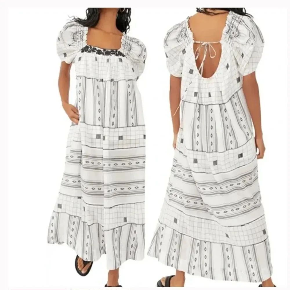 NEW Free People Jamie embroidered maxi dress size small NWT